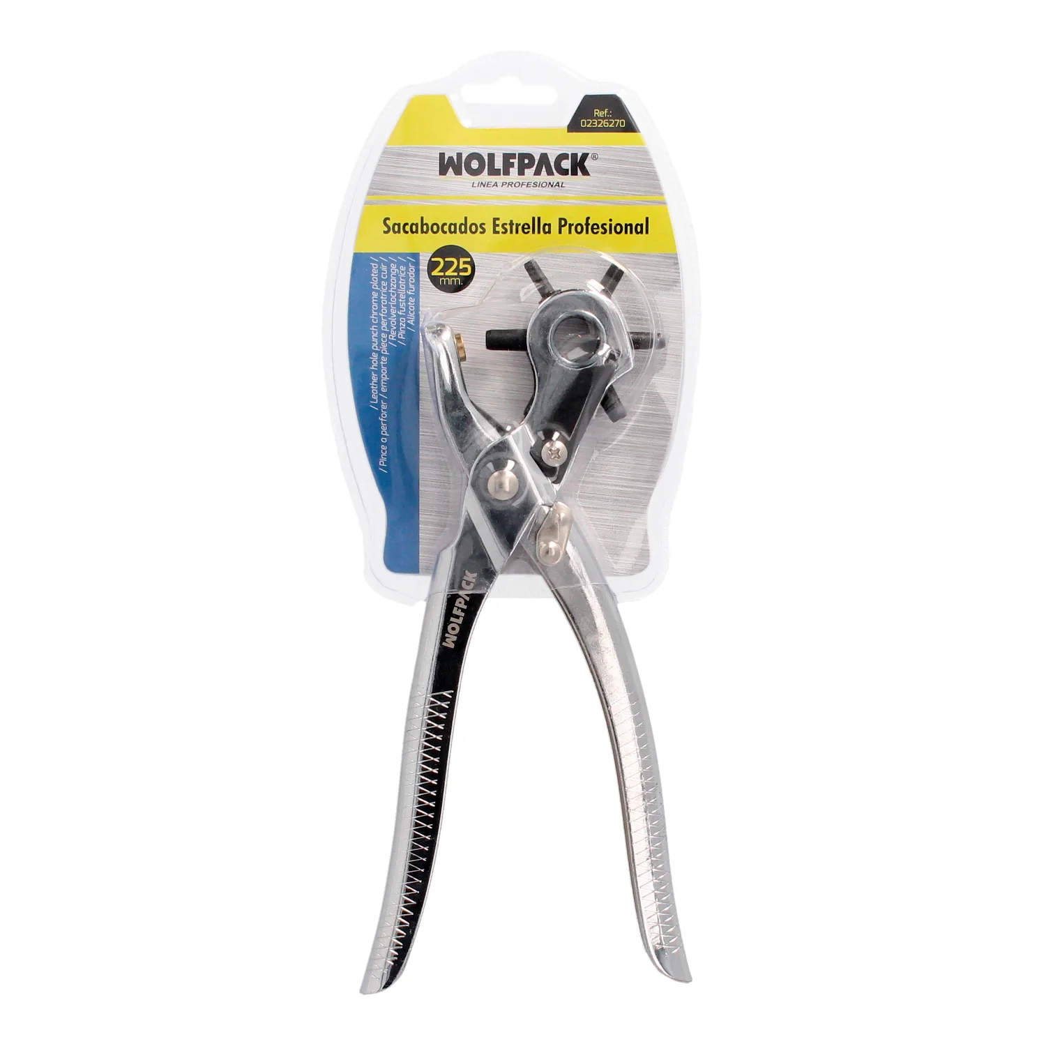Sacabocados Estrella Profesional 225 mm. Agujeros de Ø 2,5 a 5 mm. Alicates Agujeros, Perforador Cuero, Alicates Cinturones, - Imagen 3