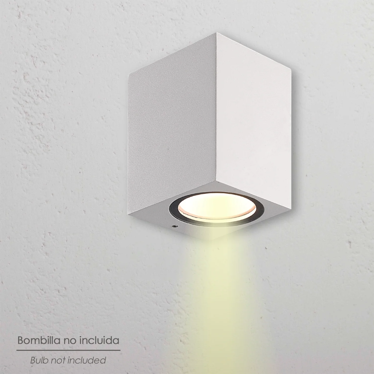 Lampara Aplique Cuadrado GU10 IP65 Color Blanco Aplique Techo, Luz Jardín, Lámpara Jardín, Luz Exterior, Aplique Jardín - Imagen 5