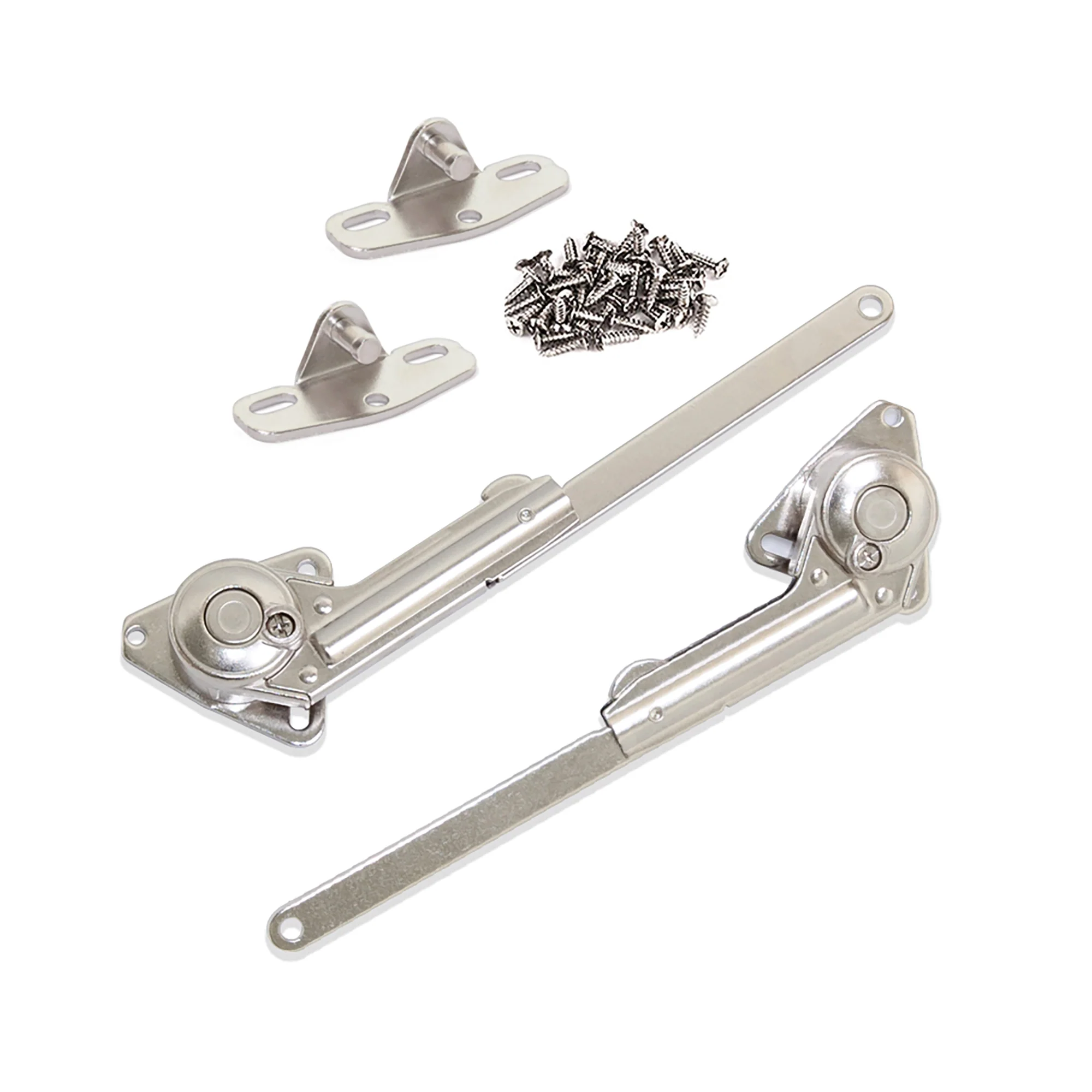 Emuca Juego de compases para puertas abatibles NSDX, fuerza 20-70kgxcm, Acero y zamak, Niquelado