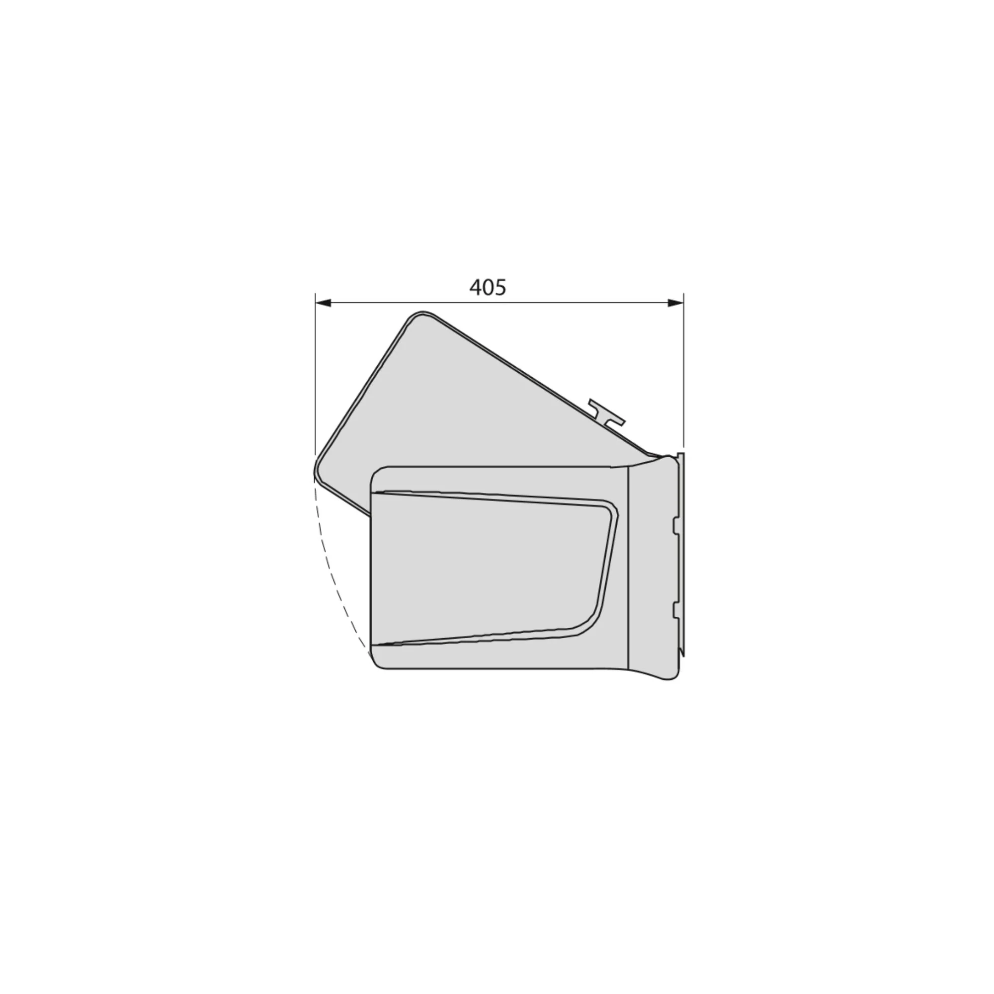 Emuca Contenedor de reciclaje para fijación a la puerta del mueble Recycle, 1 vaso extraíble de 15 litros, Plástico gris antracita - Imagen 6