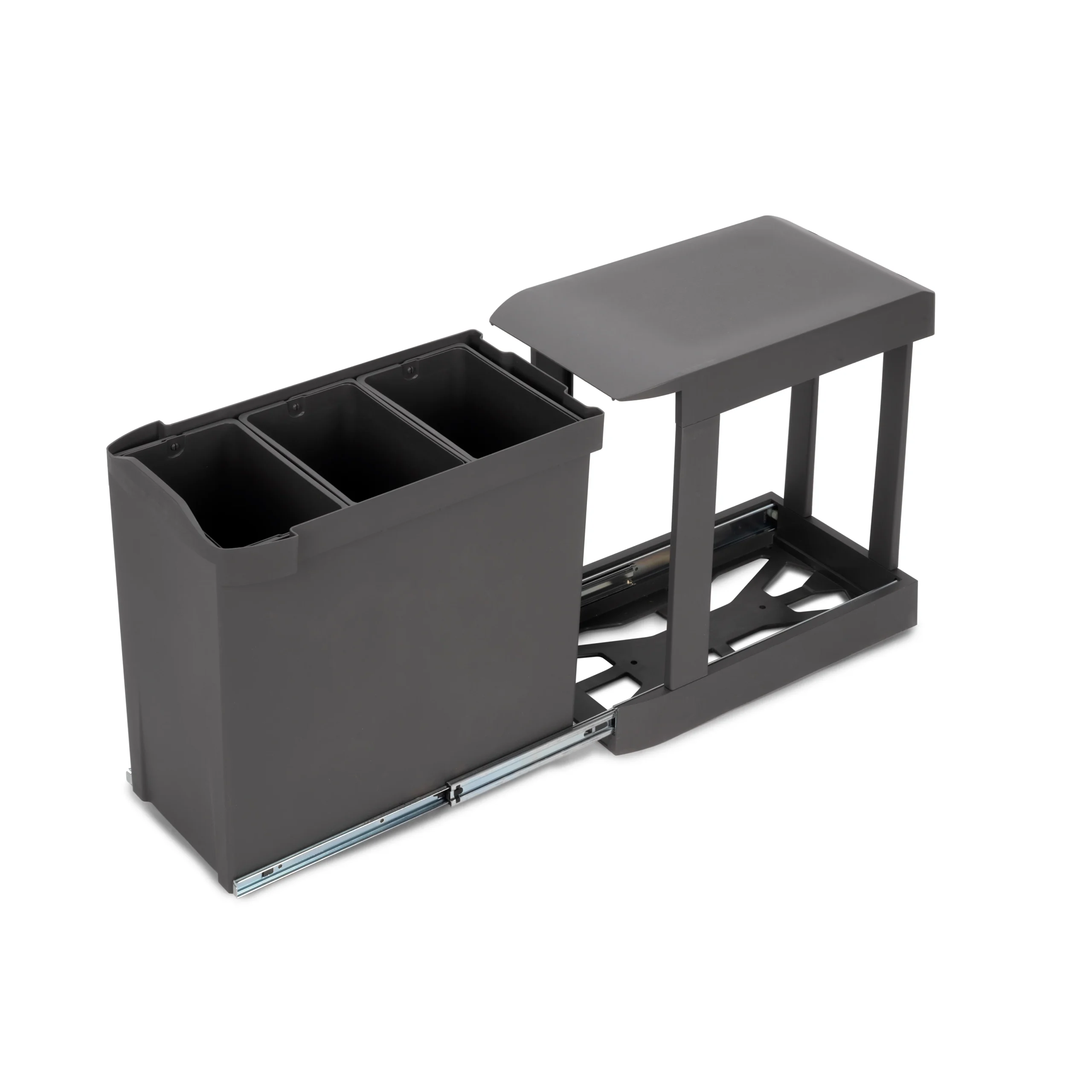 Emuca Contenedores de basura extraíble para cocina, 3 x 10L