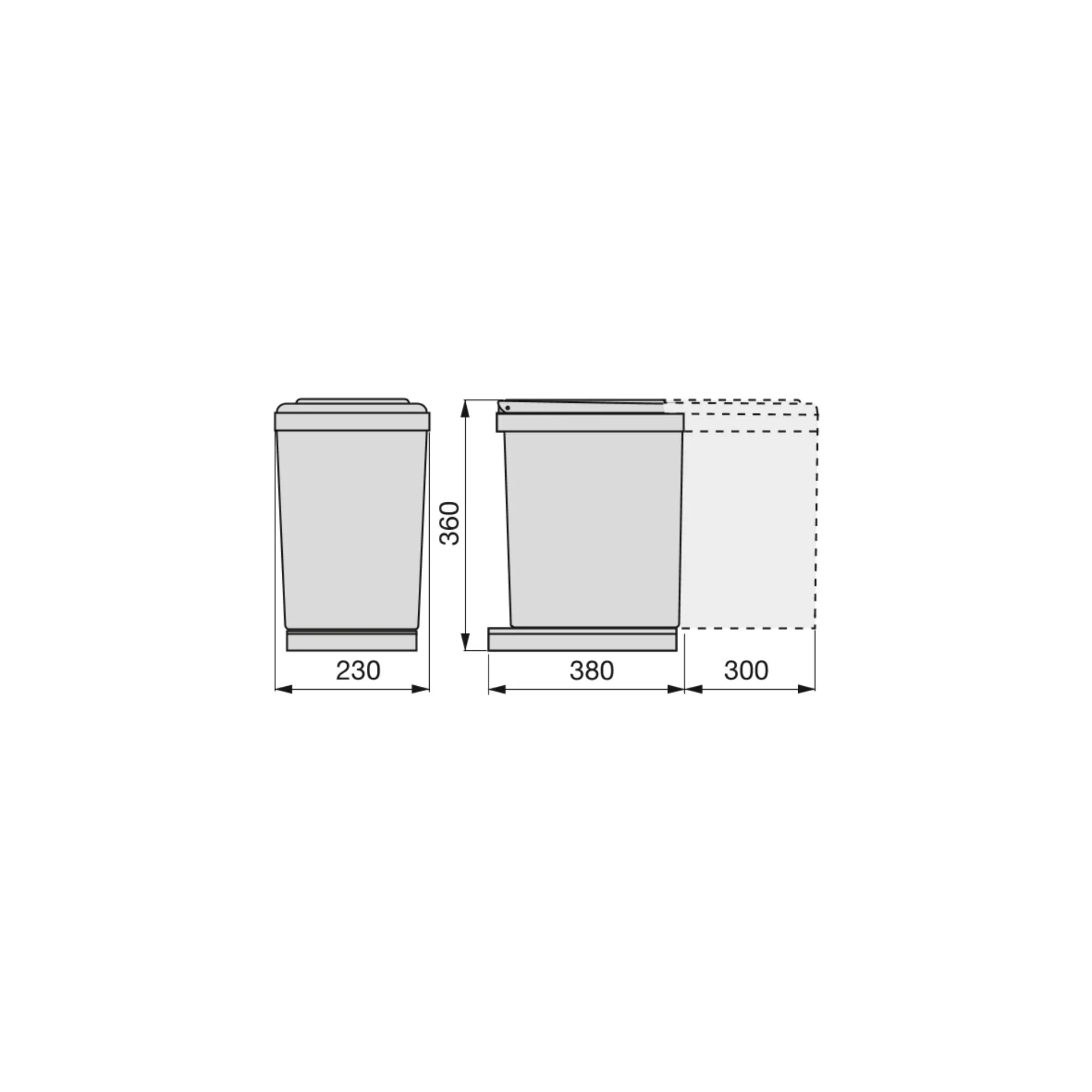 Emuca Cubo de basura para fijación en mueble de cocina 1 x16litros y tapa automática - Imagen 5