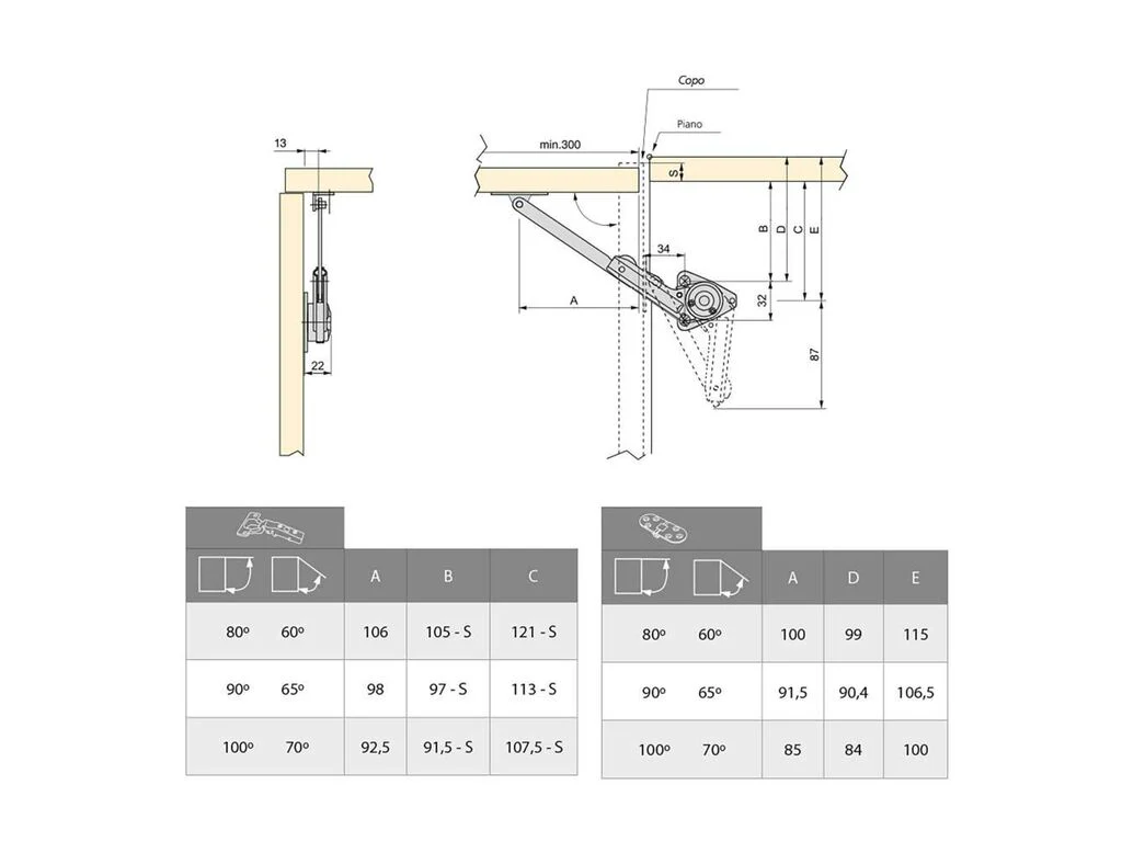 Emuca Juego de compases para puertas abatibles NSDX, fuerza 20-70kgxcm, Acero y zamak, Niquelado - Imagen 5